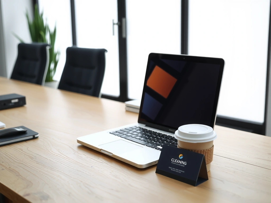 Vizitka cleanhaloy na pracovním stole