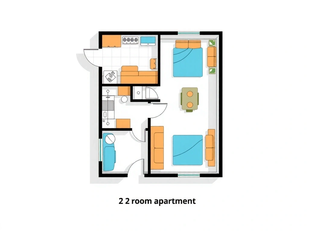 Schéma úklidu bytu 2+kk